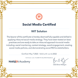 Social Media Certificate